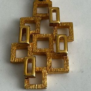 Vintage Modernist Pendant D'ORLAN Boucher 8522 Brutalist70's MSM Gold Plated